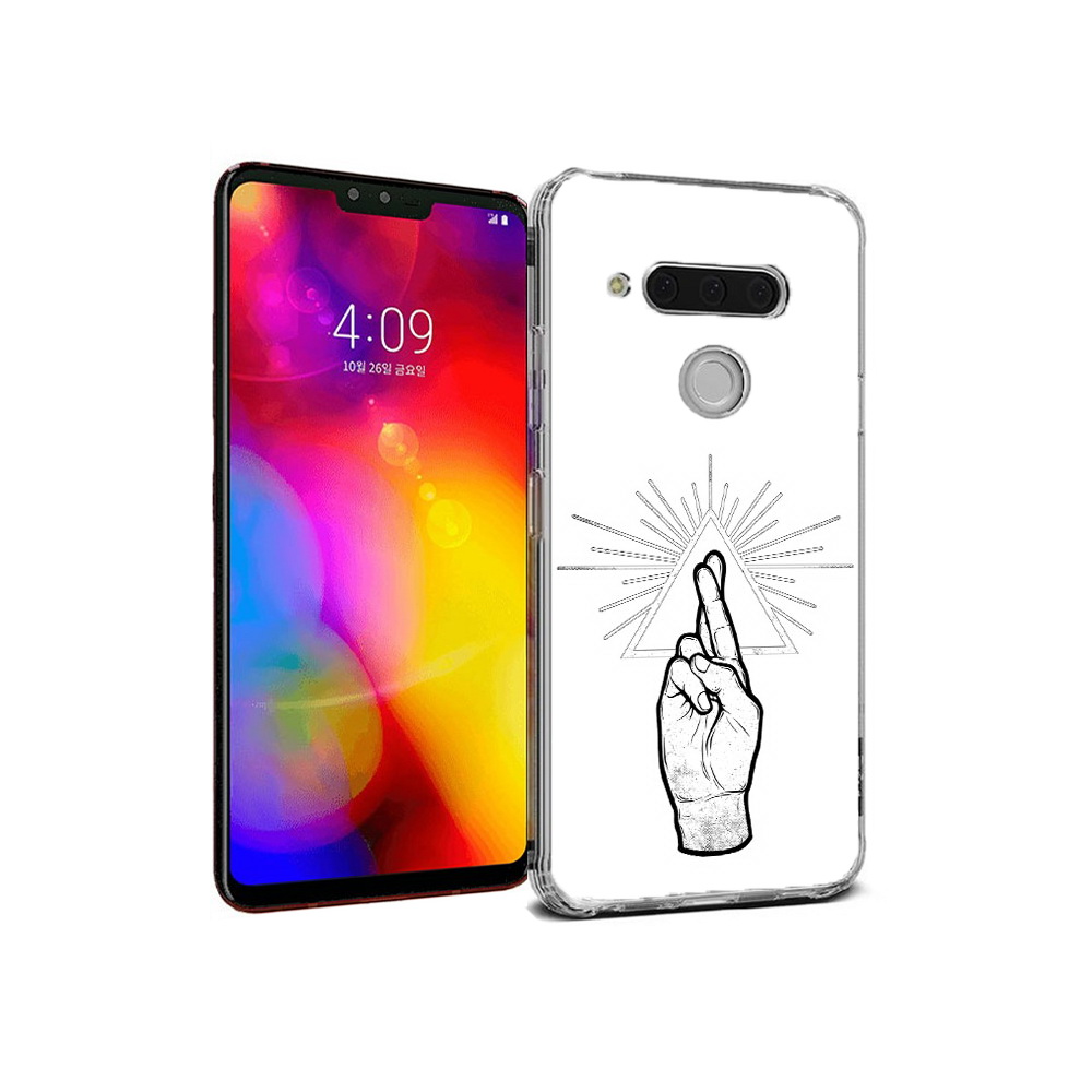 

Чехол MyPads Tocco для LG V40 ThinQ черно белая рука (PT121590.74.681), Прозрачный, Tocco