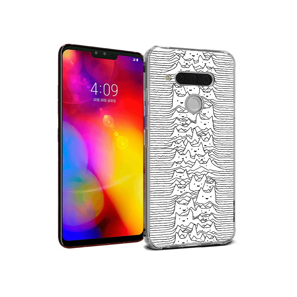

Чехол MyPads Tocco для LG V40 ThinQ черно белые коты 3D (PT121590.74.682), Прозрачный, Tocco