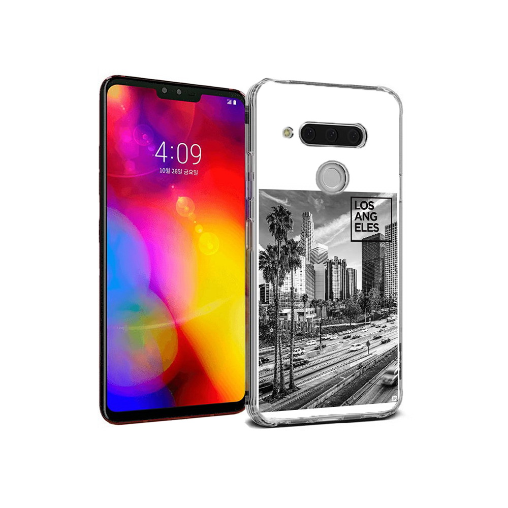 

Чехол MyPads Tocco для LG V40 ThinQ черно белый лос анджелес (PT121590.74.685), Прозрачный, Tocco