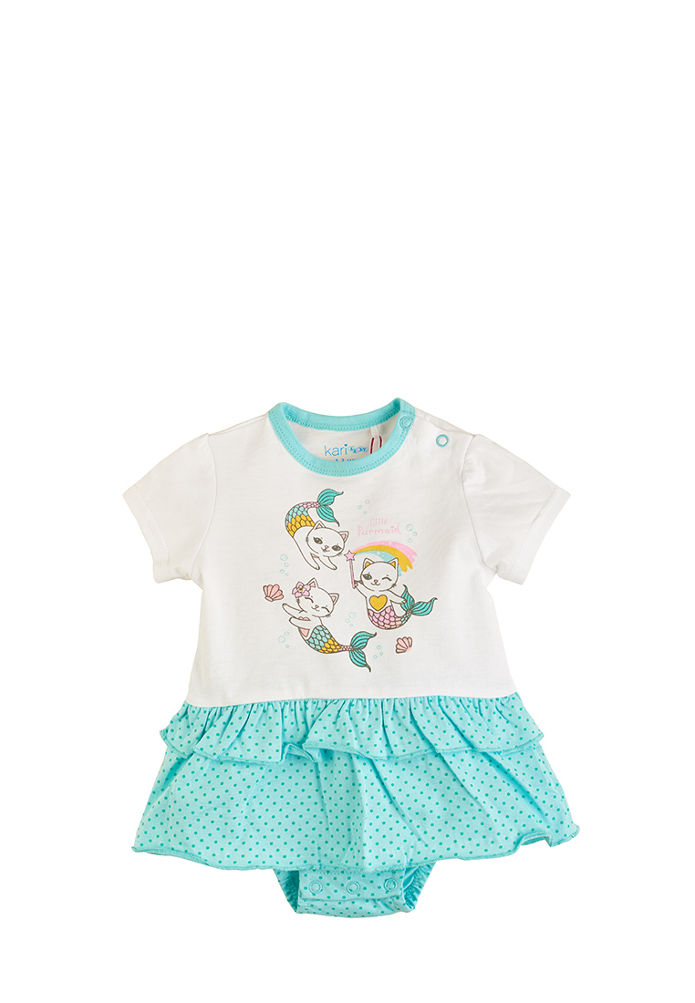 Боди детское Kari baby SS21B11201204, белый, бирюзовый, 56