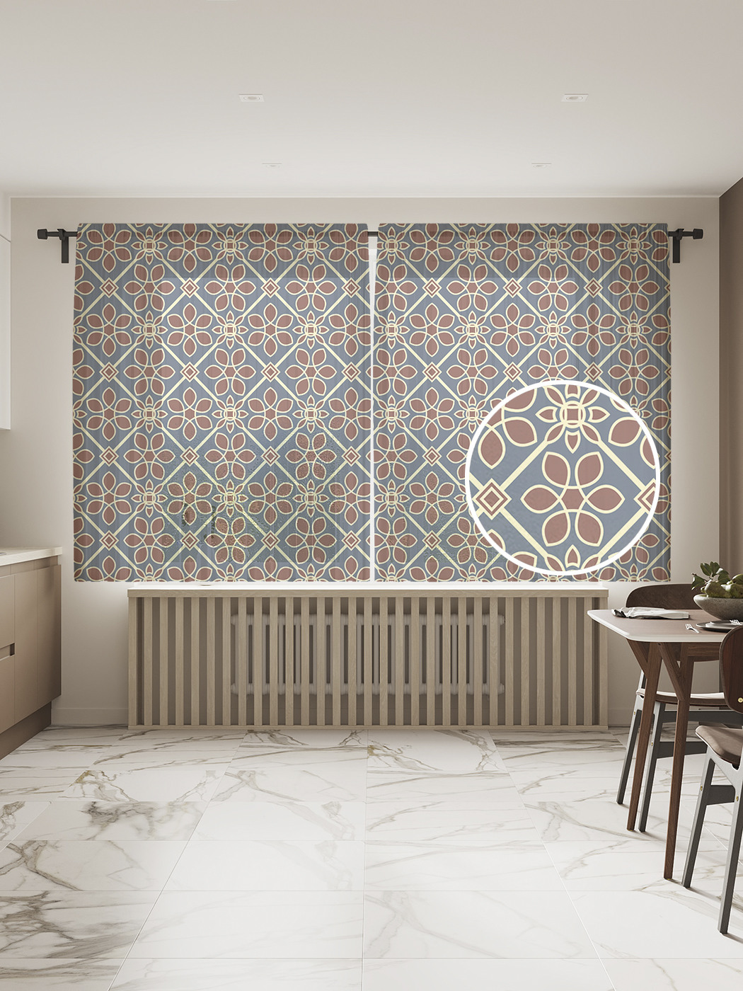 

Фототюль JoyArty "Восточный декупаж", 145x180см (2 полотна со шторной лентой + 50 крючков), Восточный декупаж