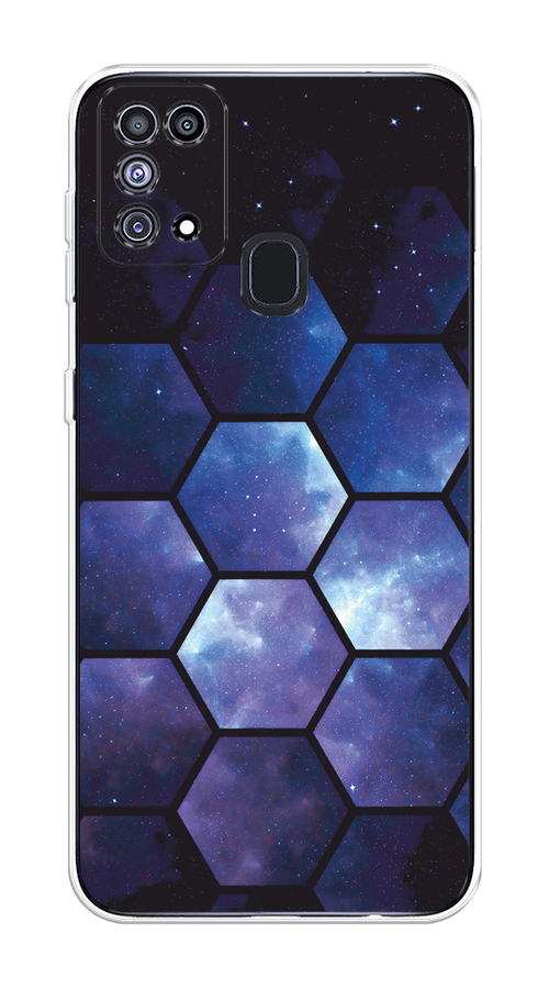 

Чехол на Samsung Galaxy M31 "Соты космос", Черный;фиолетовый, 2100750-1