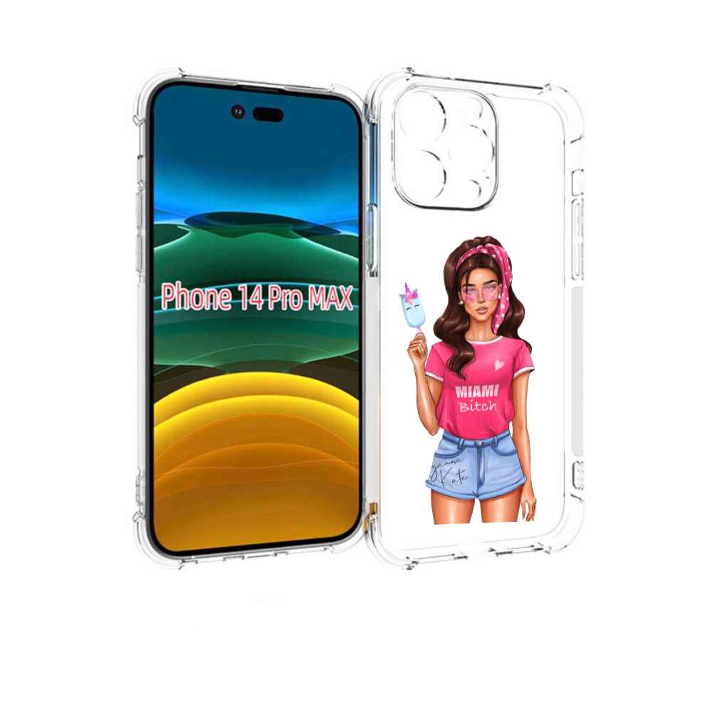 

Чехол MyPads майами-битч женский для iPhone 14 Pro Max, Прозрачный, Tocco