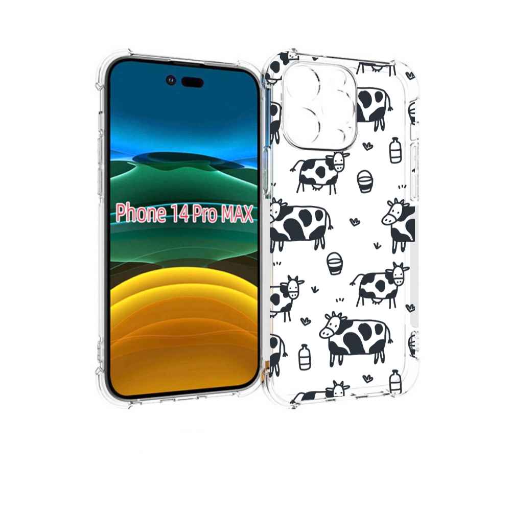 

Чехол MyPads маленькие-коровки для iPhone 14 Pro Max, Прозрачный, Tocco