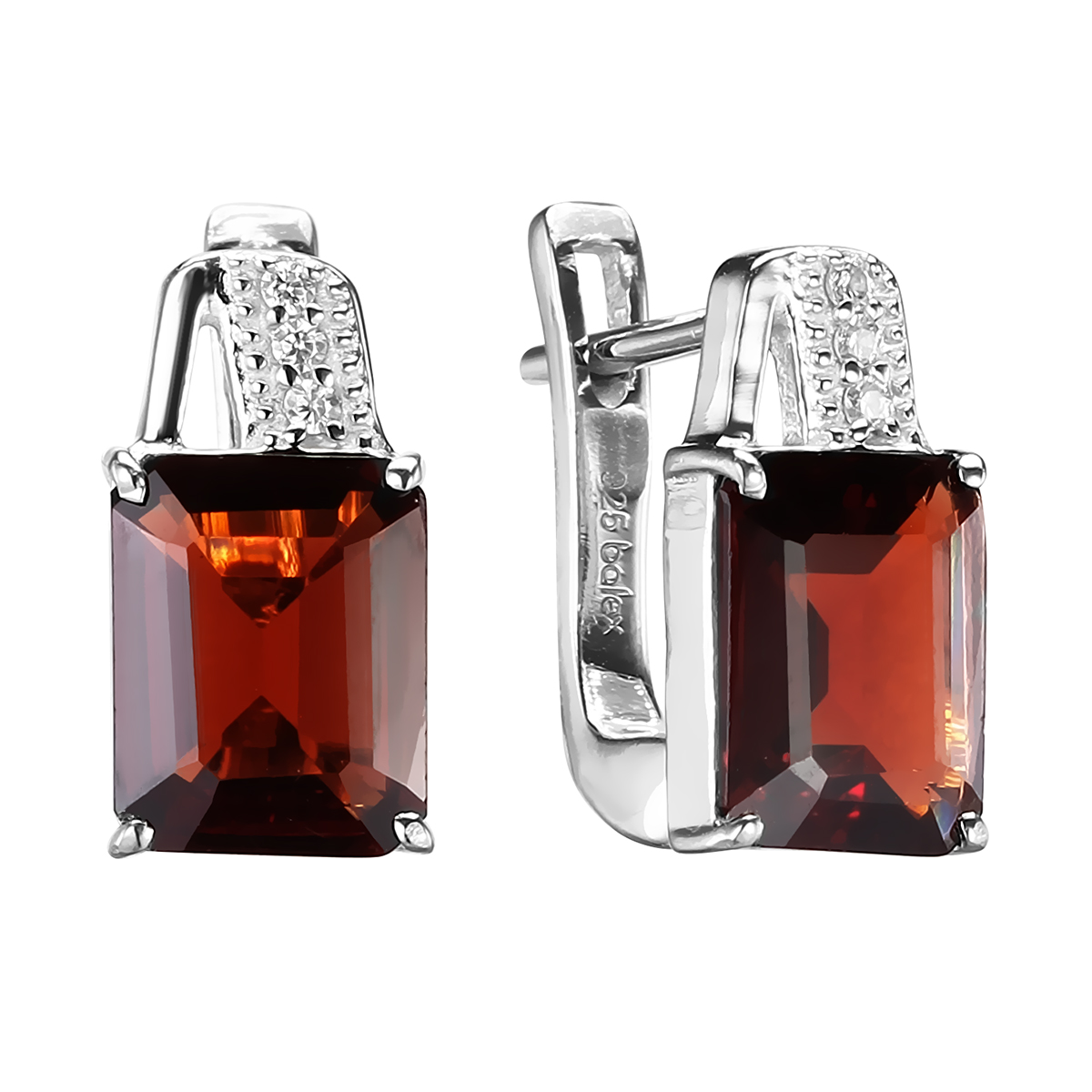 

Серьги женские из серебра Balex Jewellery 2410931822, гранат/фианит