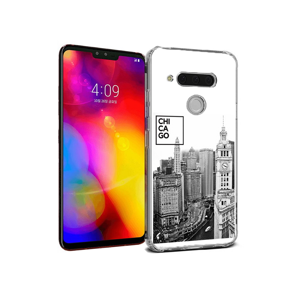 

Чехол MyPads Tocco для LG V40 ThinQ черно белый чикаго (PT121590.74.689), Прозрачный, Tocco