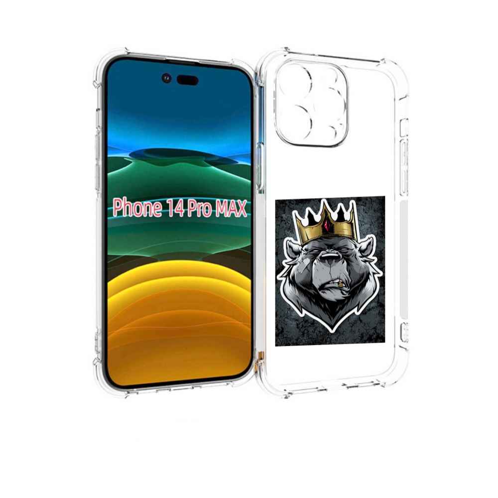 

Чехол MyPads медведь с короной для iPhone 14 Pro Max, Прозрачный, Tocco