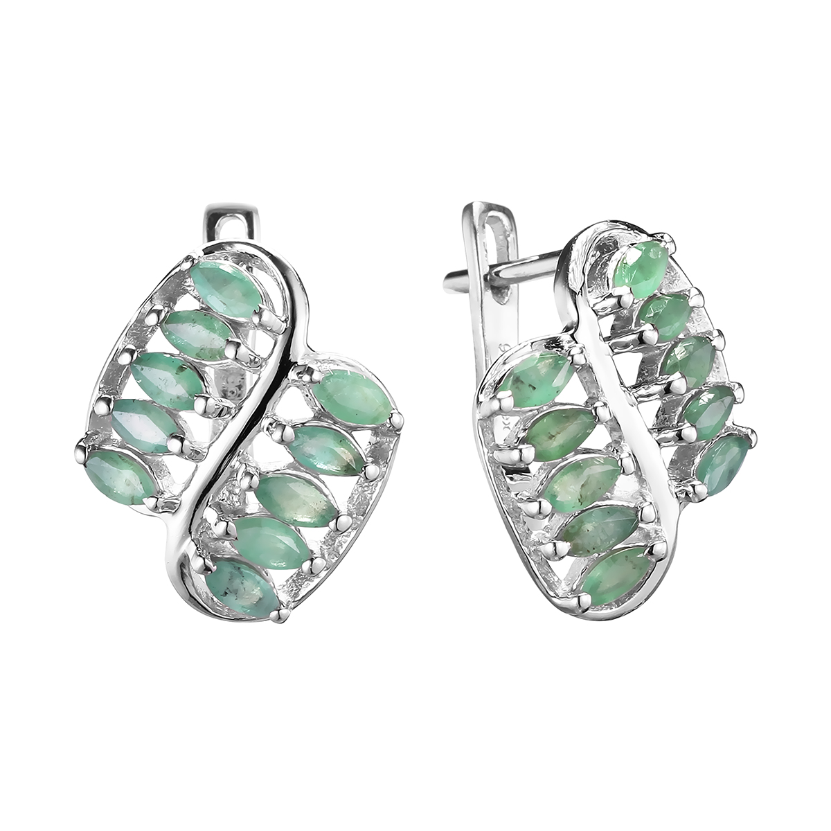 

Серьги женские из серебра Balex Jewellery 2410931828, изумруд, 2410931828