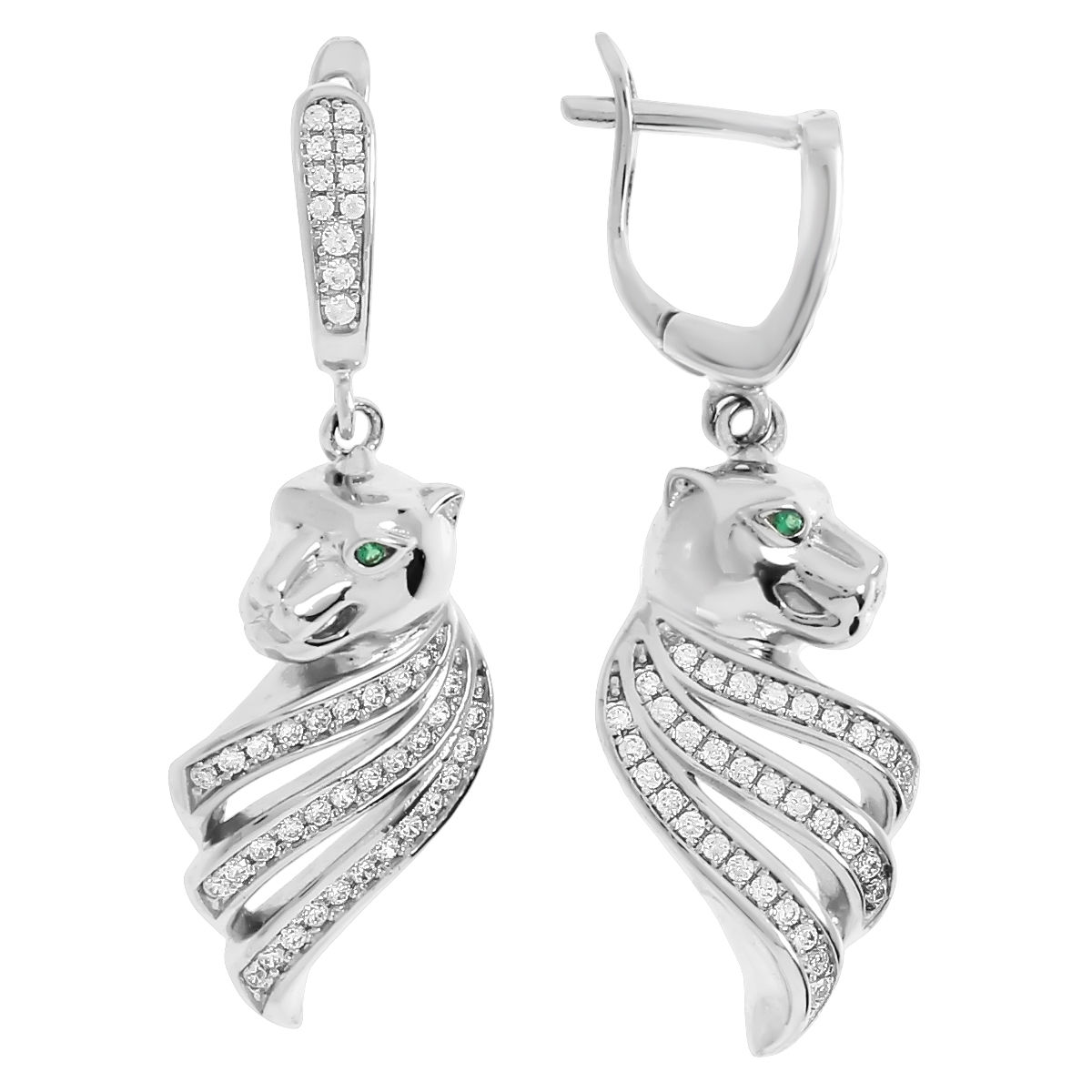 

Серьги подвески из серебра Balex Jewellery 2418910409, фианит, 2418910409