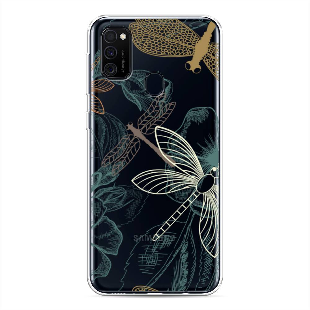 

Чехол Awog на Samsung Galaxy M21 "Тени стрекоз", Разноцветный, 29750-8