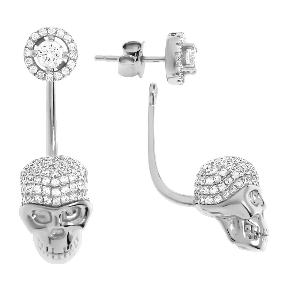 

Серьги джекеты из серебра Balex Jewellery 2418910423, фианит, 2418910423
