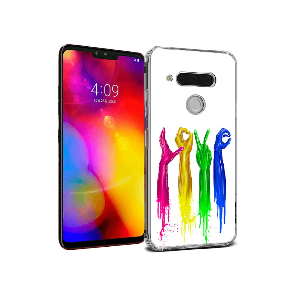 

Чехол MyPads Tocco для LG V40 ThinQ яркие руки love (PT121590.74.707), Прозрачный, Tocco