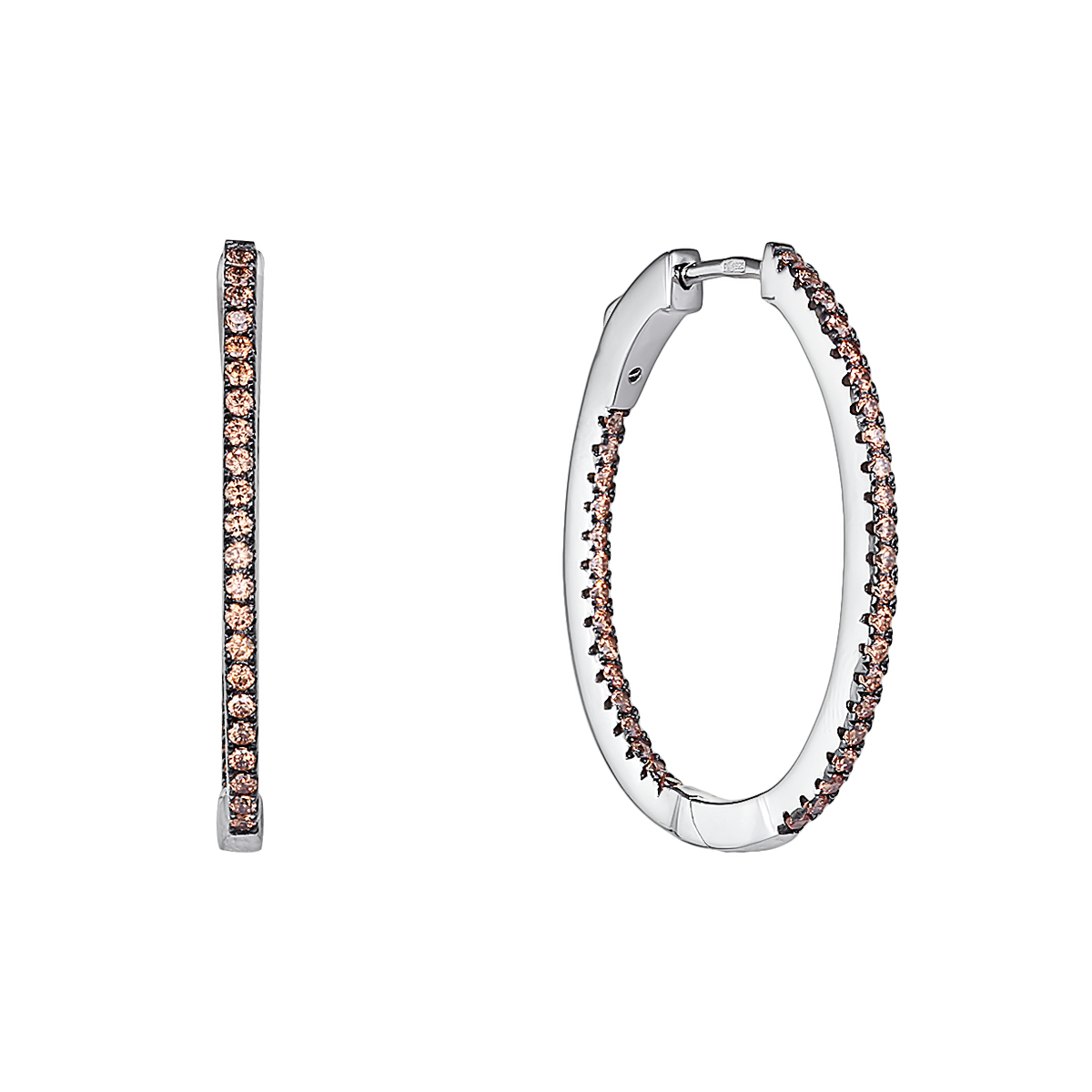 

Серьги конго из серебра Balex Jewellery 2418910432, фианит, 2418910432