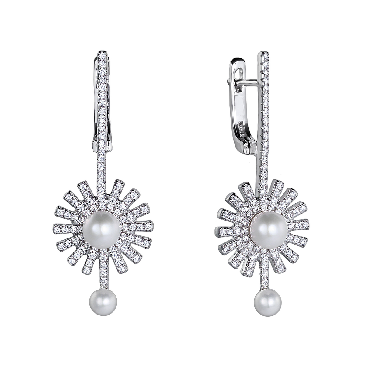 Серьги женские из серебра Balex Jewellery 2418910439, жемчуг/жемчуг