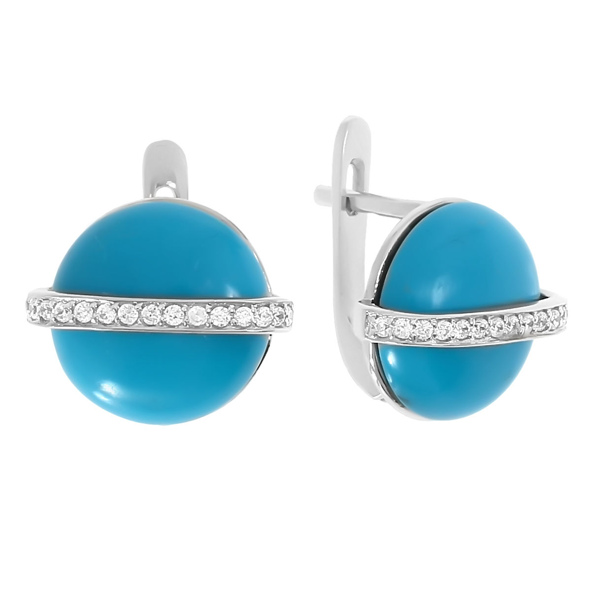 

Серьги женские из серебра Balex Jewellery 2421930198, бирюза/фианит, 2421930198