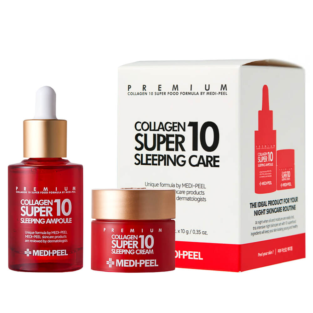 Омолаживающий набор с коллагеном MEDI-PEEL Collagen Super 10 Sleeping Care, 2 шт. wolmar pro bio l collagen комплекс д восстановления сухожилий связок у собак 100таб