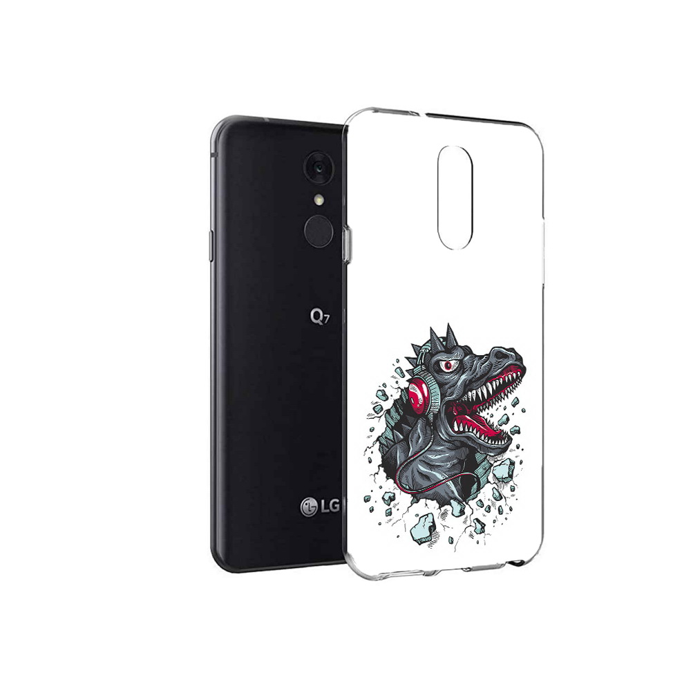 

Чехол MyPads Tocco для LG Q7 Нарисованный динозавр в наушниках (PT113427.75.124), Tocco