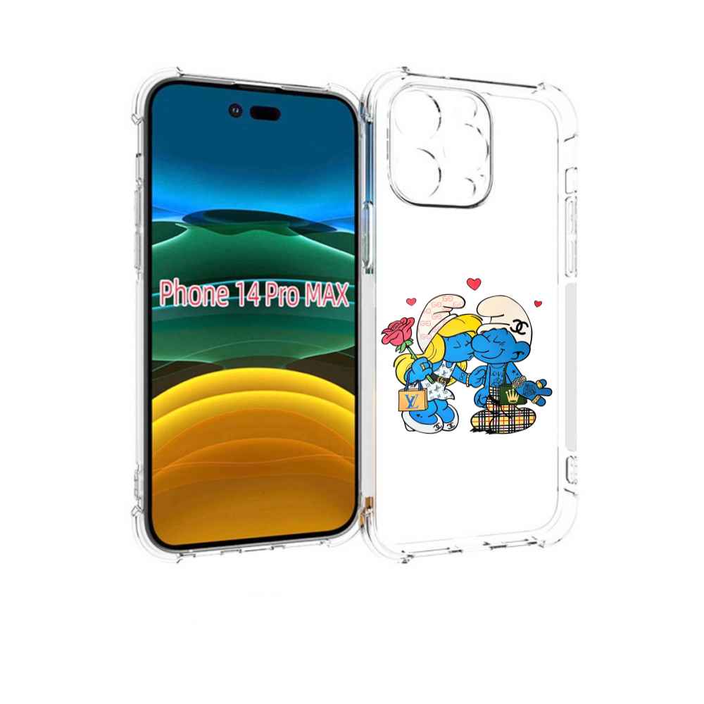 

Чехол MyPads модные-смурфики для iPhone 14 Pro Max, Прозрачный, Tocco