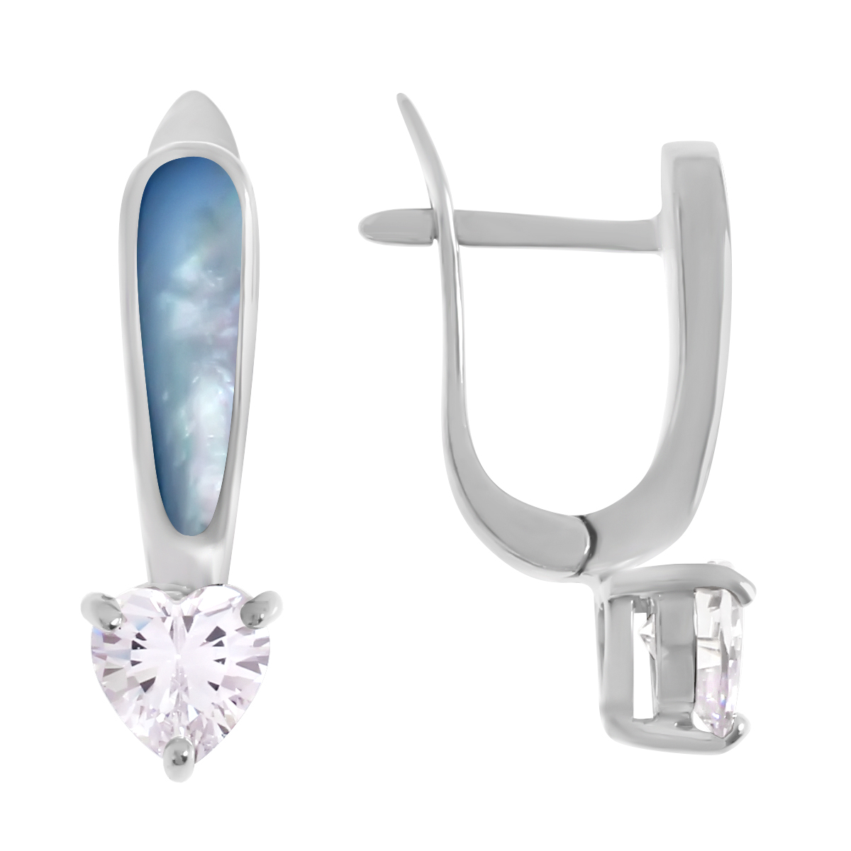 

Серьги из серебра Balex Jewellery 2424920269, фианит/перламутр, 2424920269