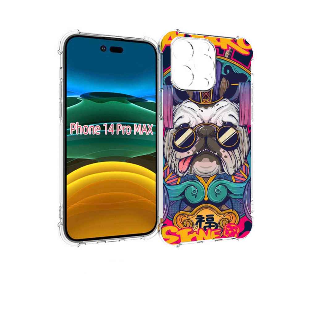 

Чехол MyPads мопс агро яркая для iPhone 14 Pro Max, Прозрачный, Tocco