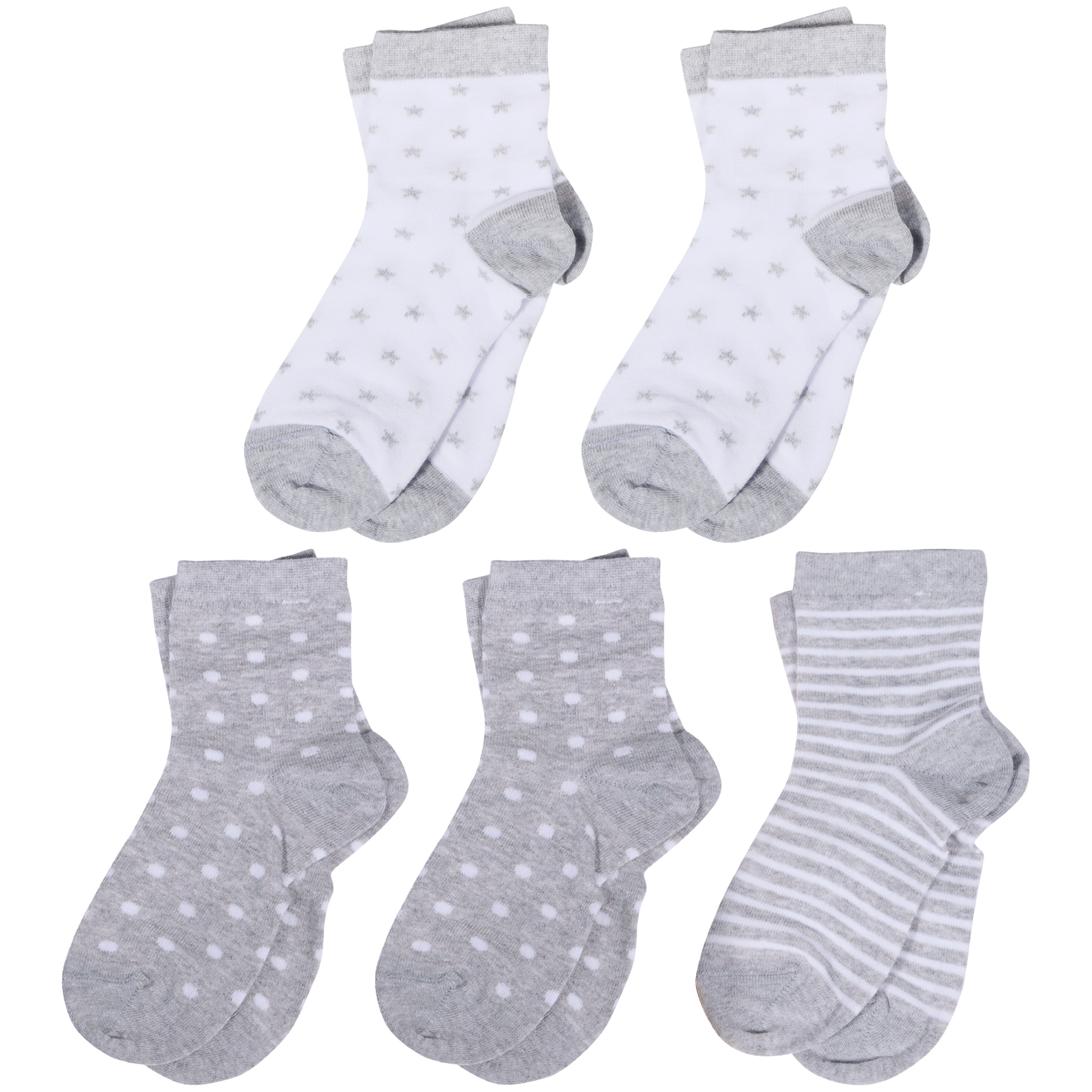 Носки детские LorenzLine 5-Л103, белый; серый, 8-10