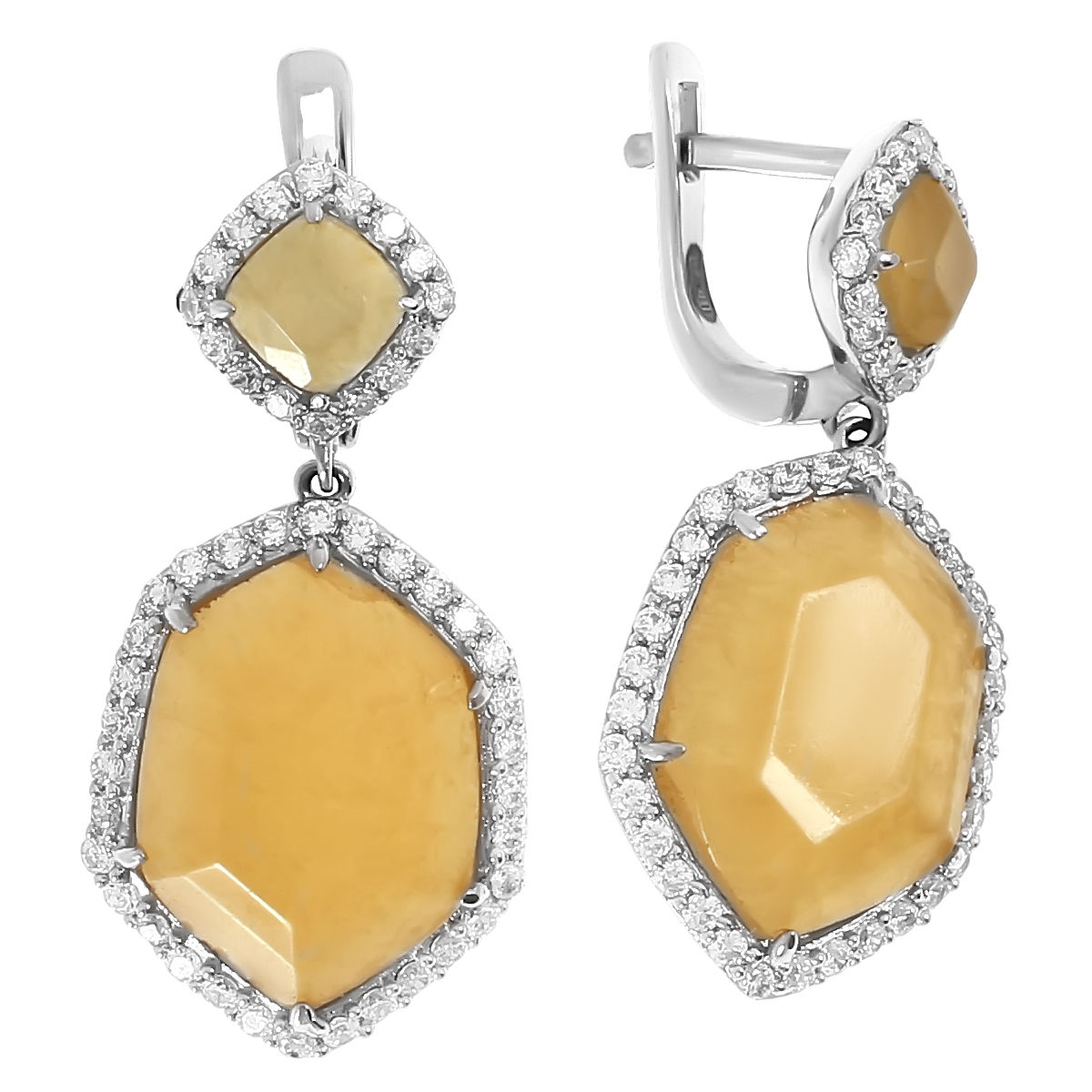 

Серьги подвески из серебра Balex Jewellery 2430930019, агат/фианит, 2430930019