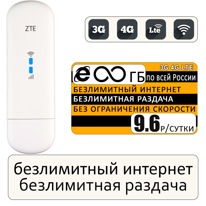 фото Беспроводной модем zte mf79u + sim-карта с безлимитным интернетом и раздачей