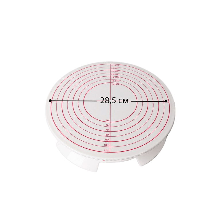 Подставка для торта вращающаяся, 30,5x8 см, с рычагом-блокиратором вращения,с разлиновкой