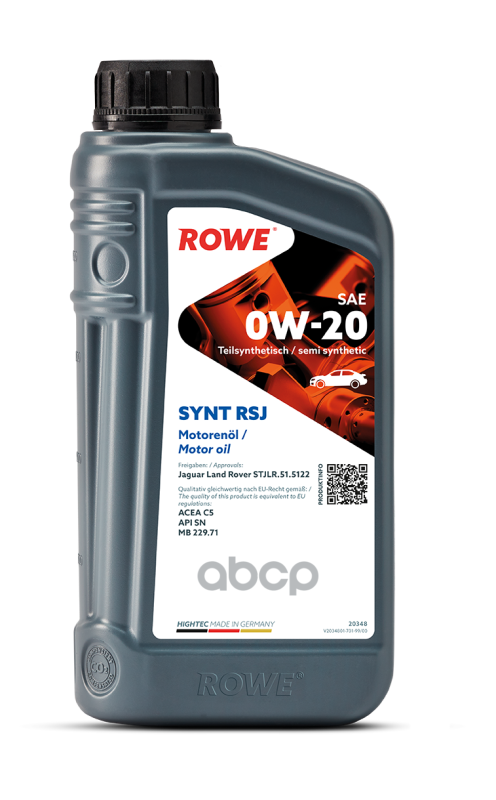 фото Rowe масло rowe 0/20 hightec synt rsj c5, sn синтетическое 1 л