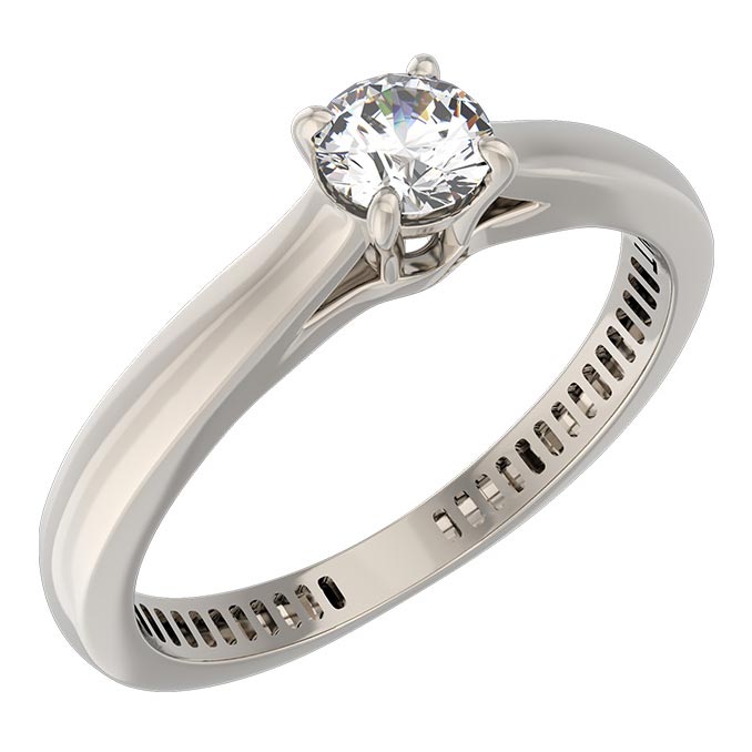 Кольцо из белого золота с бриллиантом р. 17 Grant 5101769-gr