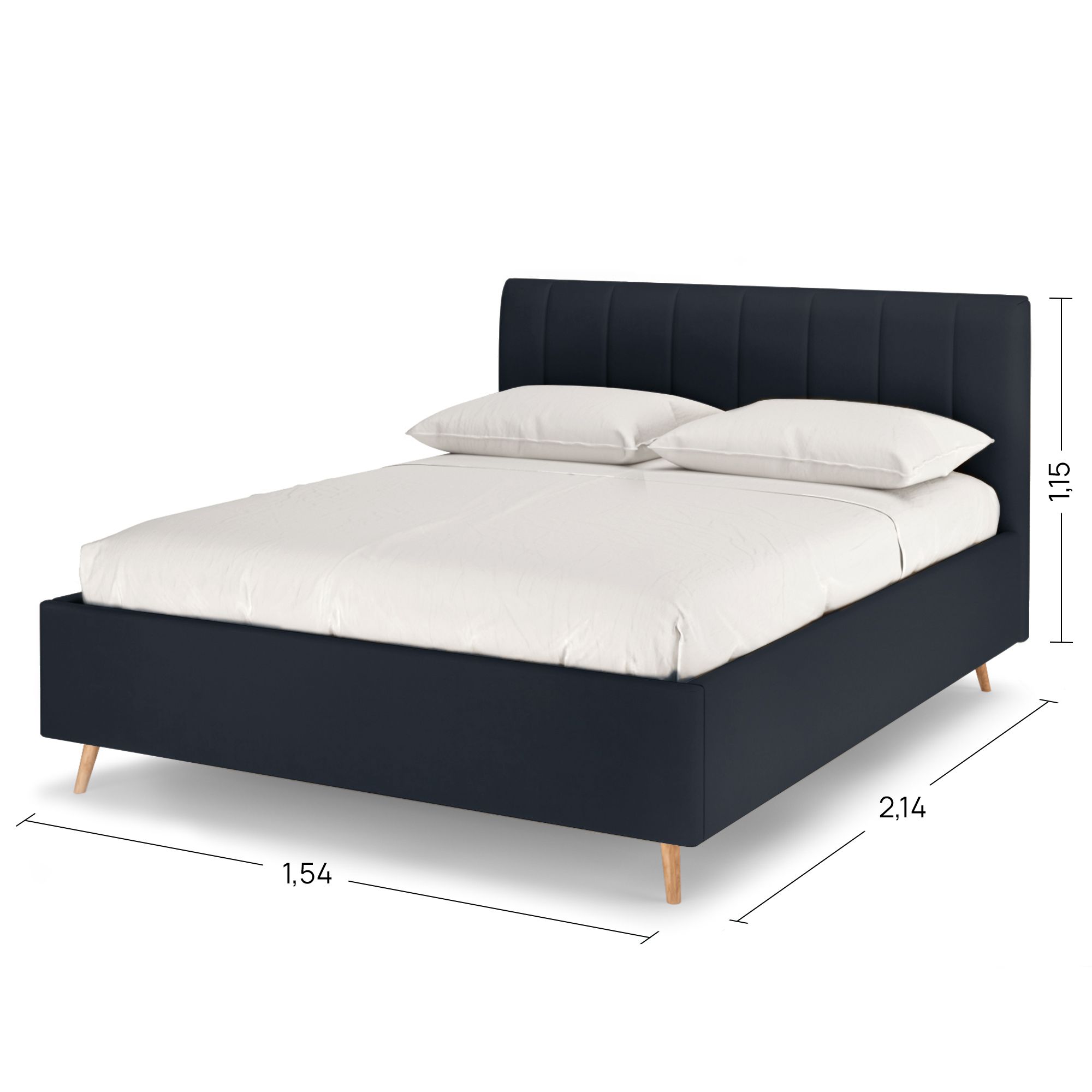 

Двуспальная кровать Армос Rooney 140х200 с ПМ, Велюр Teddy 021 Черный, Разноцветный, Rooney
