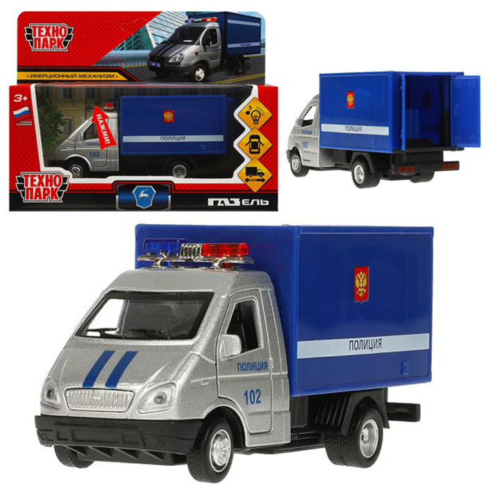 

Машина металлическая Технопарк ГАЗ -3302 Полиция GAZ3302KUNG-13SLPOL-SR, Синий, ГАЗ -3302