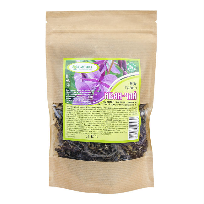 Купить Напиток чайный Биолит Иван-чай листовой ферментированный 50 г