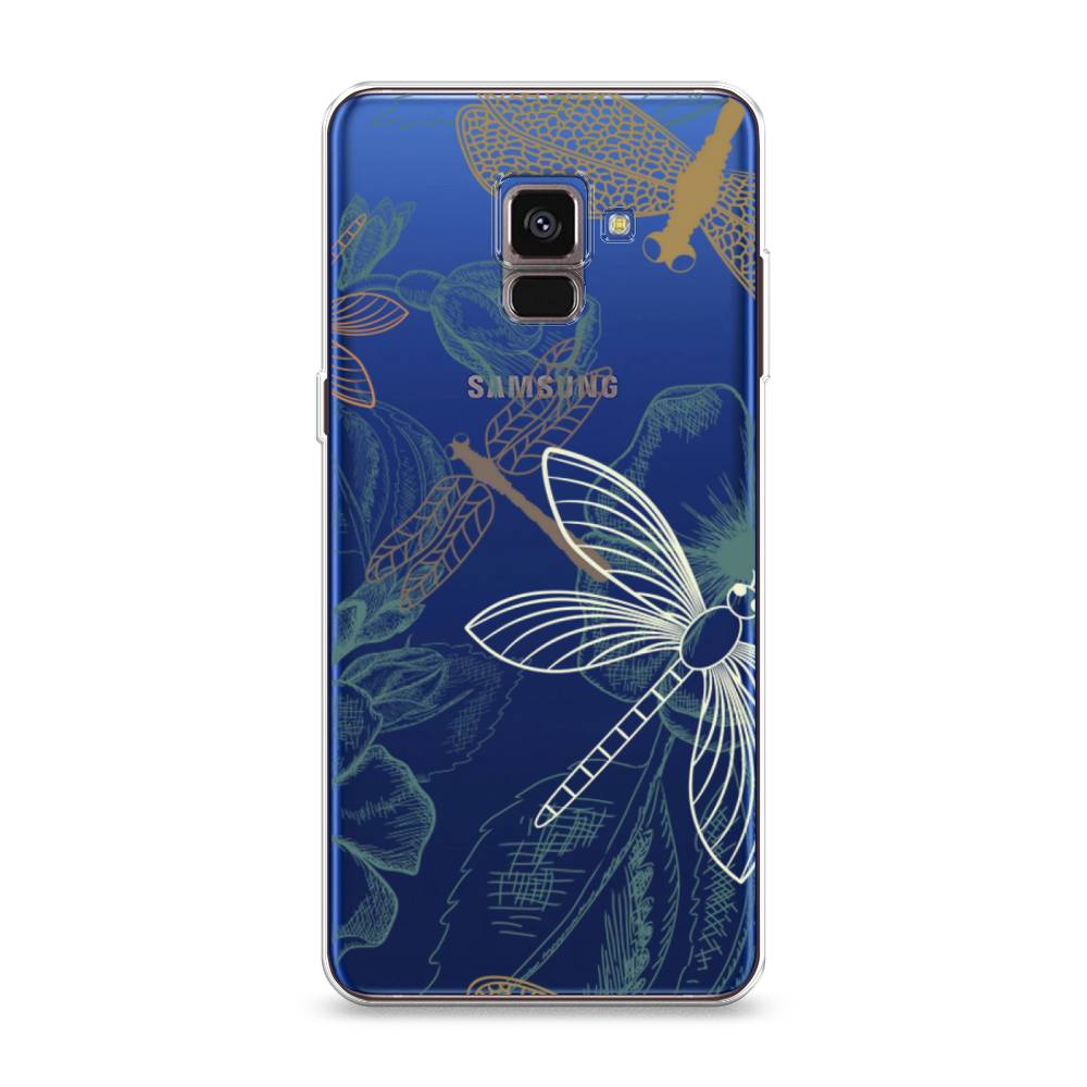 

Чехол Awog на Samsung Galaxy A8 2018 "Тени стрекоз", Разноцветный, 25450-8