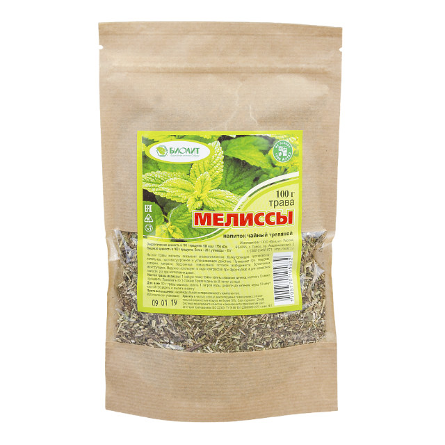 Напиток чайный Биолит Мелиссы трава пакет 100 г