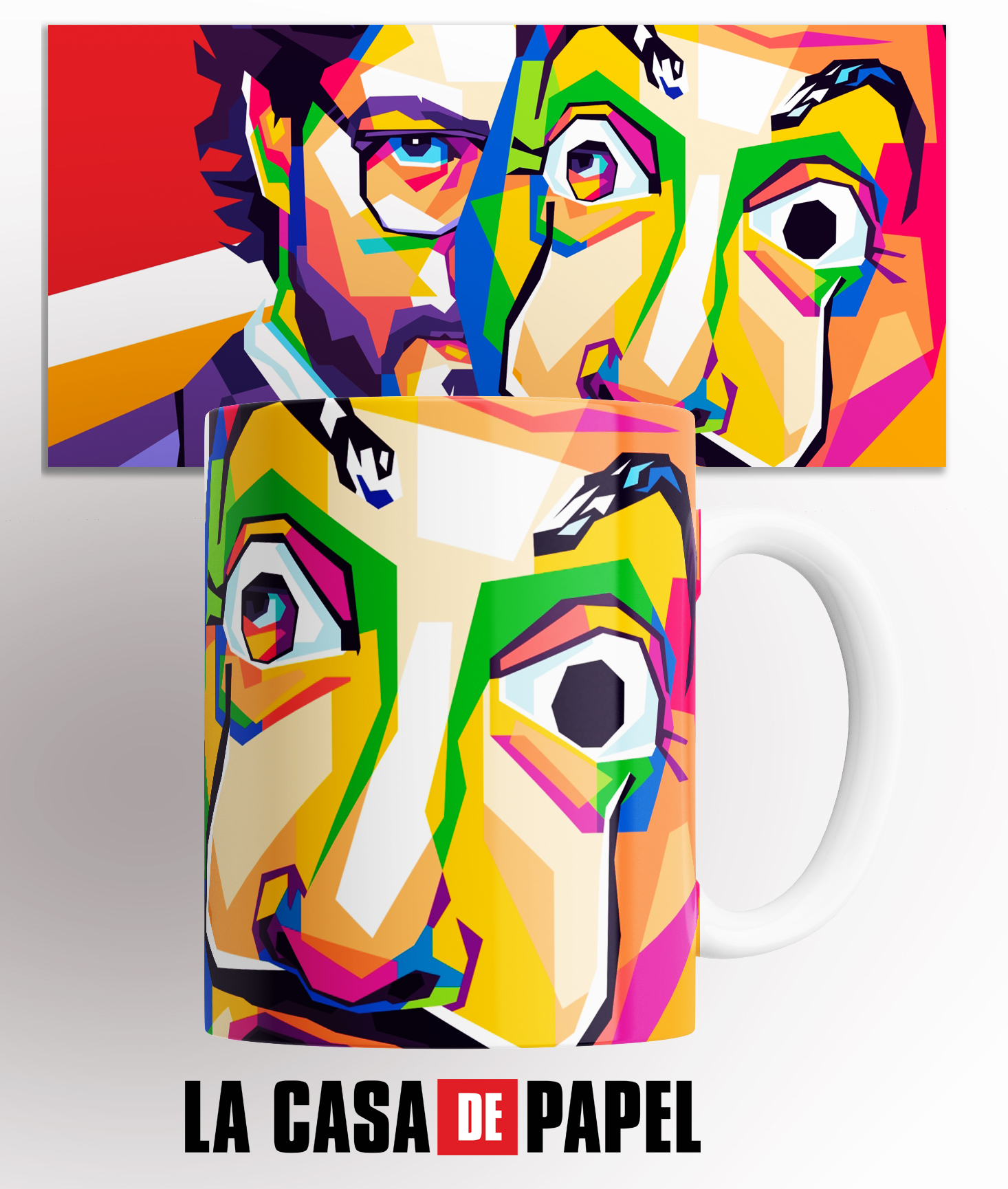 

Кружка с принтом бумажный дом la casa de papel 330 мл, Кружка с принтом" Бумажный дом/La casa de papel " 330 мл