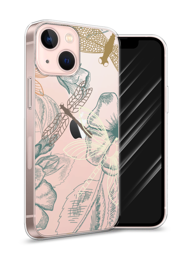 

Чехол Awog на Apple iPhone 13 mini / Айфон 13 mini "Тени стрекоз", Разноцветный, 14150-8
