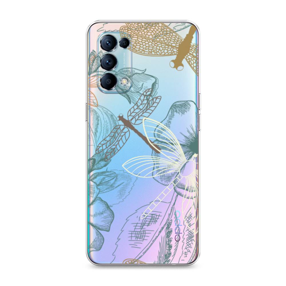 

Чехол Awog на Oppo Reno 5 "Тени стрекоз", Разноцветный, 255250-8