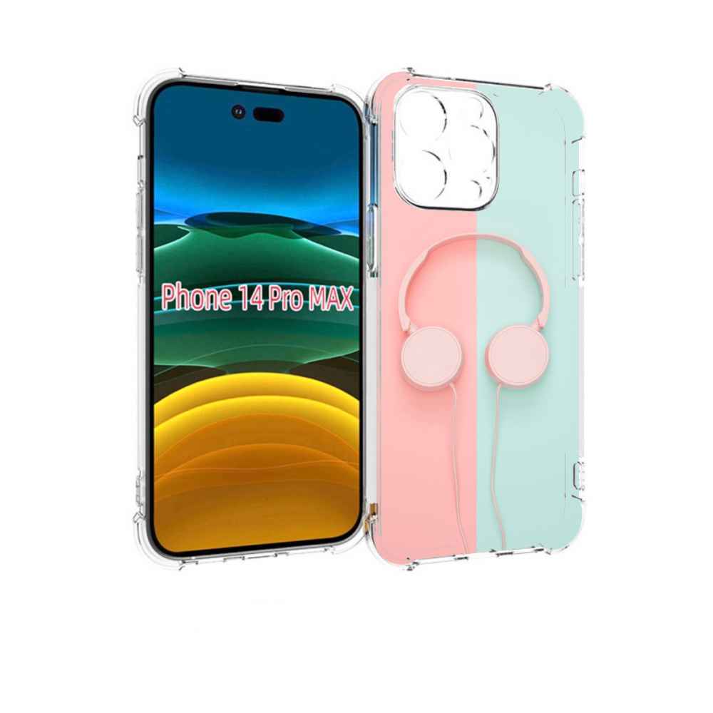 

Чехол MyPads наушники-мализм для iPhone 14 Pro Max, Прозрачный, Tocco