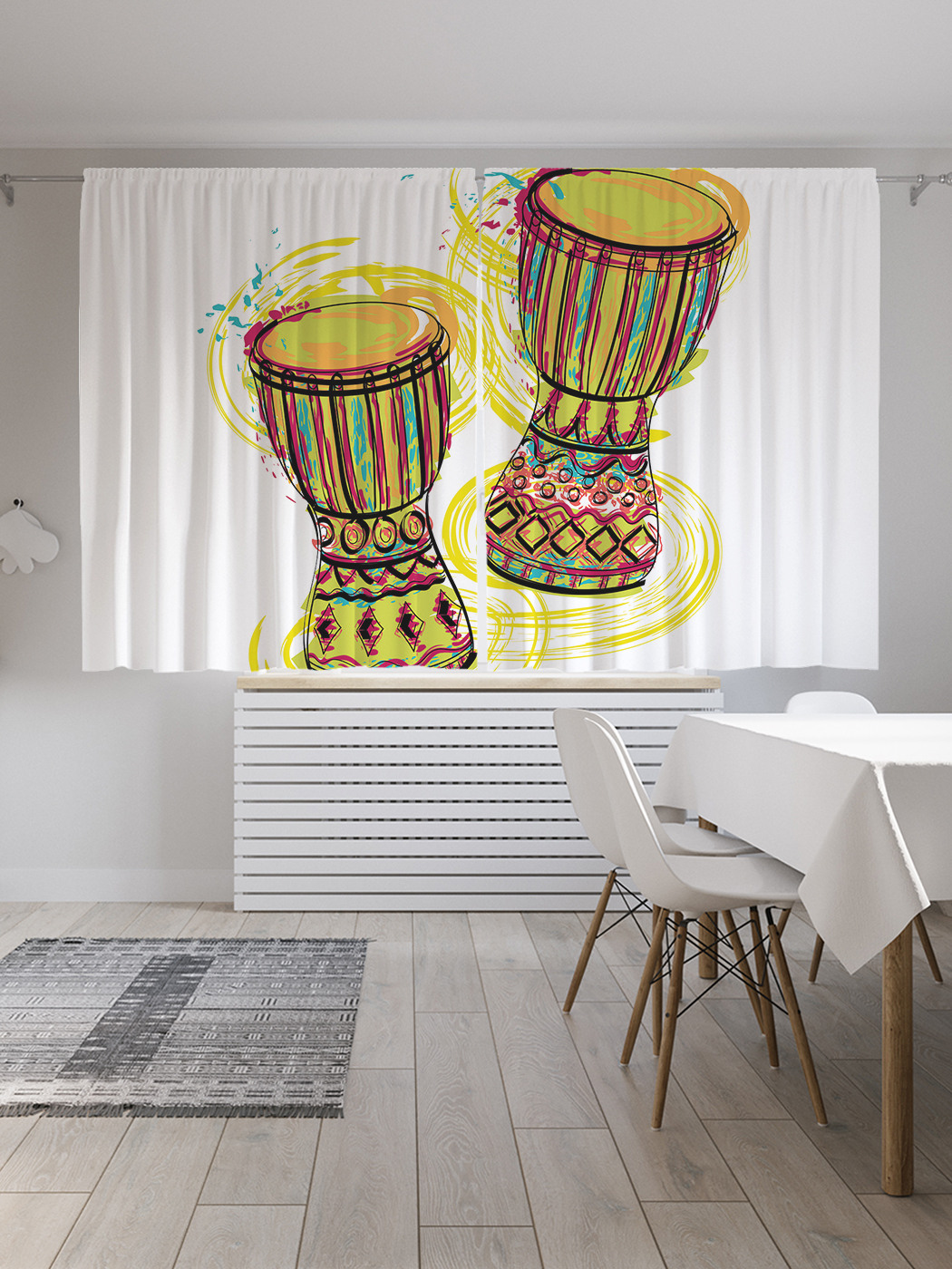 

Шторы JoyArty с фотопечатью "Африканский джембе" из сатена, 290х180 см, Африканский джембе