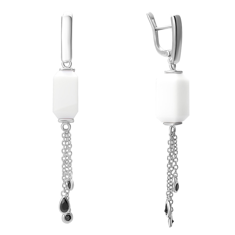 

Серьги женские из серебра Balex Jewellery 2432830115, агат/фианит