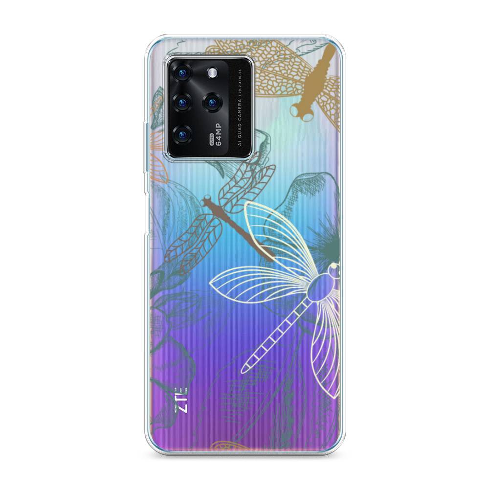 

Чехол Awog на ZTE Blade V30 / ЗТЕ Блэйд V30 "Тени стрекоз", Разноцветный, 135350-8