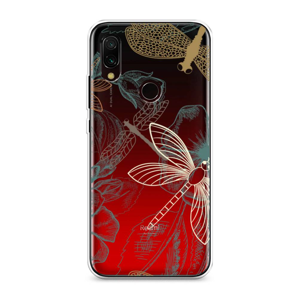

Чехол Awog на Xiaomi Redmi 7 "Тени стрекоз", Разноцветный, 35050-8