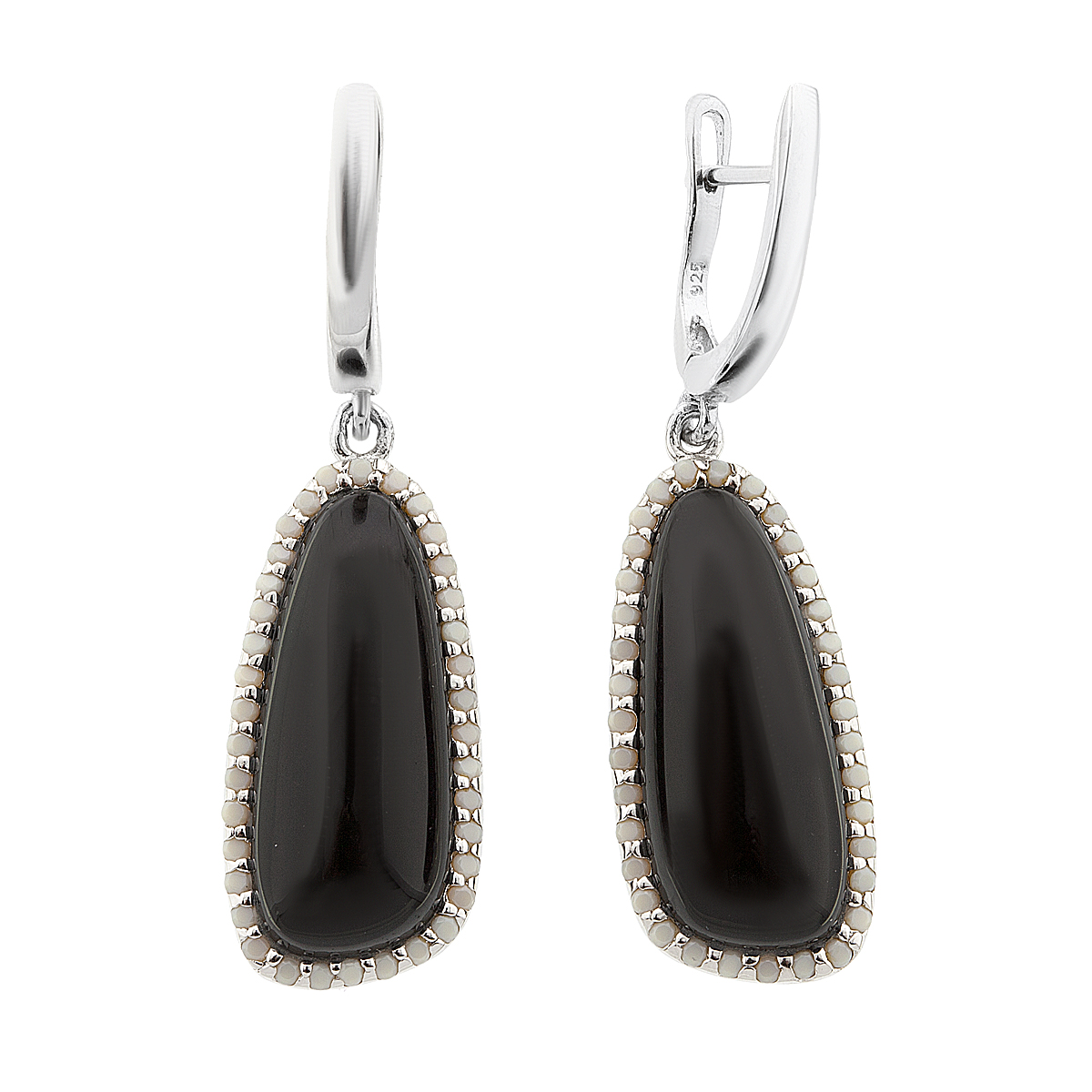 

Серьги подвески из серебра Balex Jewellery 2432920109, оникс/фианит, 2432920109