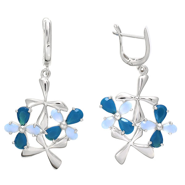 

Серьги подвески из серебра Balex Jewellery 2432930069, фианит, 2432930069