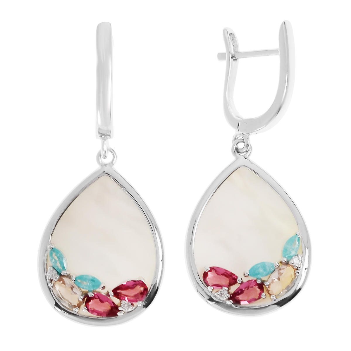 

Серьги женские из серебра Balex Jewellery 2432930148, перламутр/фианит, 2432930148