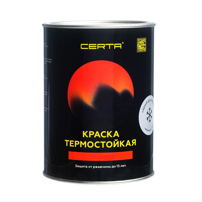 

Эмаль термостойкая «Церта», ж/б, до 400 °С, 0,8 кг, серая