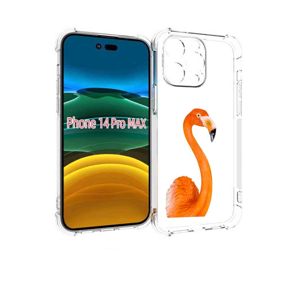 

Чехол MyPads оранжевый-фламинго для iPhone 14 Pro Max, Прозрачный, Tocco