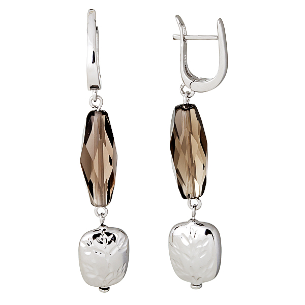 

Серьги женские из серебра Balex Jewellery 2432930164, раухтопаз, 2432930164