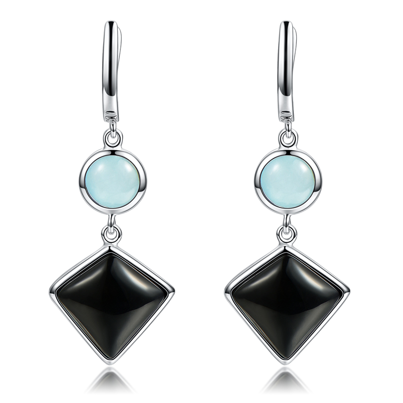 

Серьги женские из серебра Balex Jewellery 2432930191, аквамарин/оникс